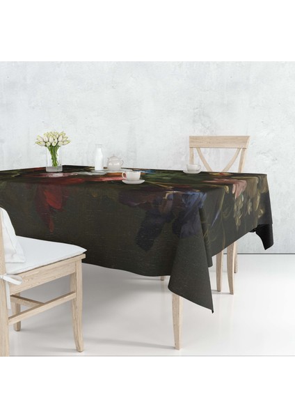 Çiçek Temalı Dijital Baskı Masa Örtüsü Alho_tblc-55 (140X220)