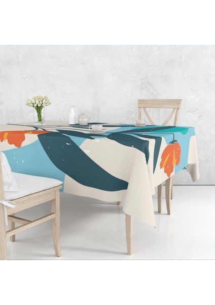 Çiçek Temalı Dijital Baskı Masa Örtüsü Alho_tblc-47 (140X260)