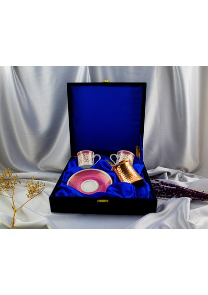 2'li Altın Yaldızlı Cezveli Fincan Takımı