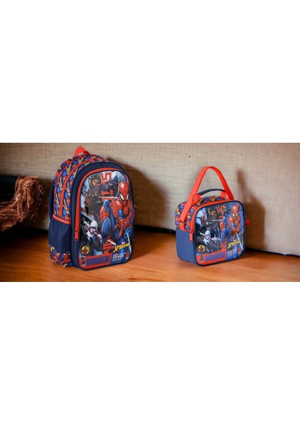 Spıderman Ilkokul Çantası Hawk Wonder ve Beslenme Çantası