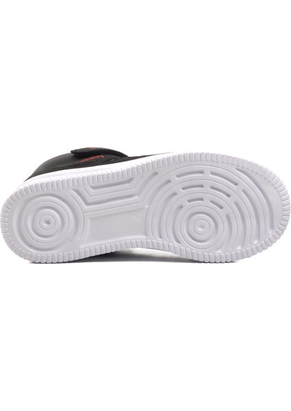 Mely Hi-F Siyah-Beyaz-Kırmızı Cırtlı Çocuk Hi Sneaker