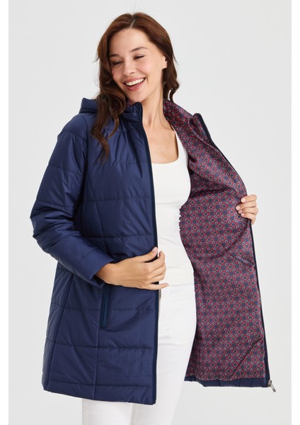 Kadın Astarı Araboy Kapitone Kaban Lacivert fiyatları