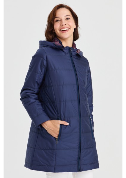 Kadın Astarı Araboy Kapitone Kaban Lacivert modelleri