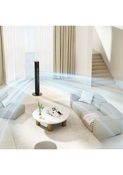 Levoıt Tower Fan 106CM, 7,5 M/s Sessiz Kolonlu Fan, Uzaktan Kumanda ile 90° Salınım, 12 Hız 4 Ev Modu, LED Ekran, Zamanlayıcı 12H, 25 Db, 23W Classic Pro