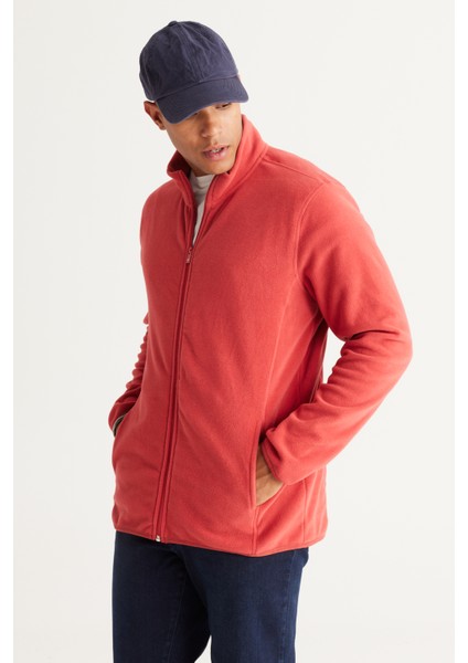 Erkek Mercan Anti-pilling Tüylenme Yapmayan Standart Fit Dik Bato Yaka Sweatshirt Polar Ceket fiyatları