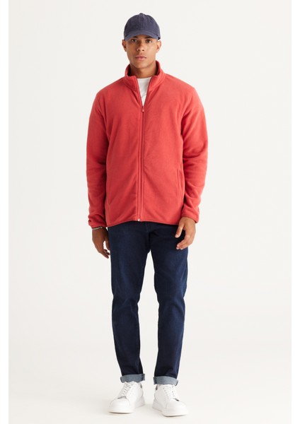 Erkek Mercan Anti-pilling Tüylenme Yapmayan Standart Fit Dik Bato Yaka Sweatshirt Polar Ceket fırsatları