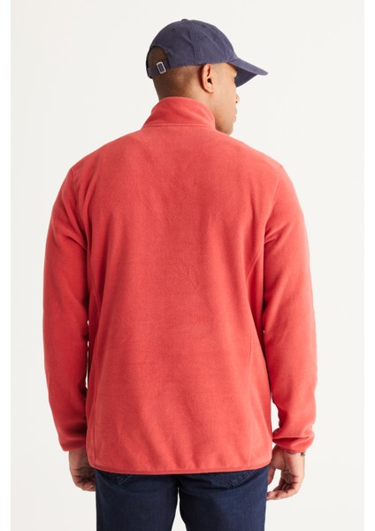Erkek Mercan Anti-pilling Tüylenme Yapmayan Standart Fit Dik Bato Yaka Sweatshirt Polar Ceket indirimleri