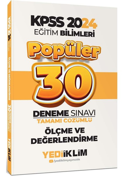 2024 Eğitim Bilimleri Ölçme ve Değerlendirme Popüler Tamamı Çözümlü 30 Deneme