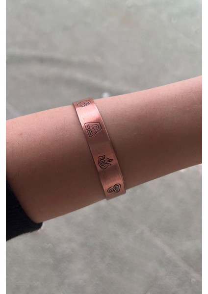 Bakır Sayı Sekansı Bileklik 4 Element Unisex