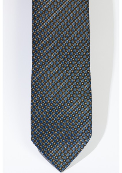 ALTINYILDIZ CLASSICS Erkek Lacivert-Sarı Desenli Kravat