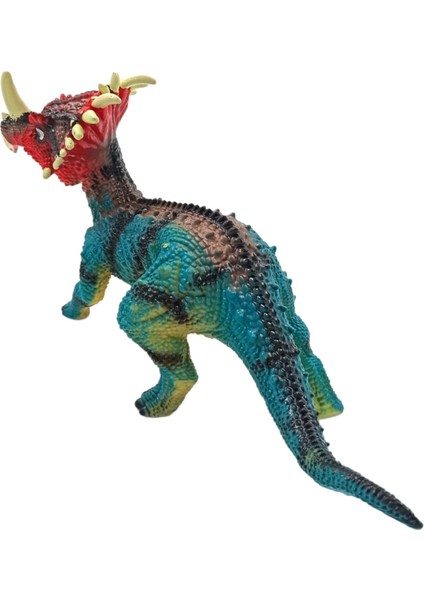 PopŞeker Detaylı Tasarım, Sesli Özellik: Büyük Boy 45CM. Styracosaurus Oyuncakla Eğlence Katlanıyor