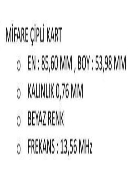 Mifare Kart 250 Adet fırsatları