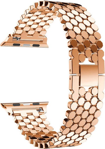 Apple Watch 2/3/4/5/6/7/8/se/ultra/nike 42MM 44MM 45MM 49MM Metal Kordon Bal Petek Tasarım (Krd-30)
