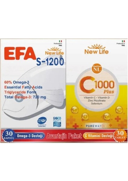 New Life Omega-3 ve C Vitamini Avantajlı Paket