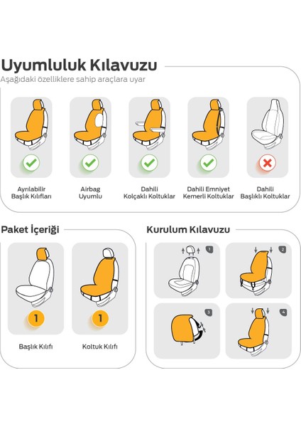 Active Line Series Koruyucu Oto Koltuk Minderi Bej