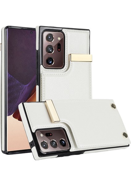 Samsung Galaxy NOTE20 Ultra Için Kart Yuvaları Telefon Kılıfı - Beyaz (Yurt Dışından)