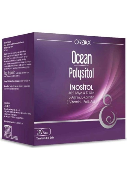 Ocean Polysitol Inositol İçeren Takviye Edici Gıda 30 Saşe