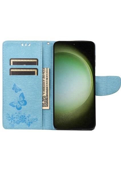 Samsung Galaxy S23 Ultra 5g Için Kabartmalı Pu Kılıf - Mavi (Yurt Dışından) fırsatları