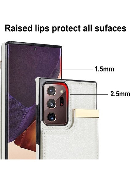 Samsung Galaxy NOTE20 Ultra Için Kart Yuvaları Telefon Kılıfı - Beyaz (Yurt Dışından) fırsatları