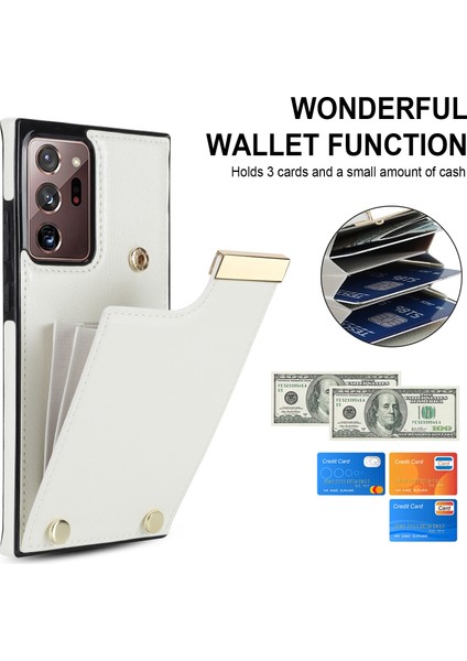 Samsung Galaxy NOTE20 Ultra Için Kart Yuvaları Telefon Kılıfı - Beyaz (Yurt Dışından) indirimleri