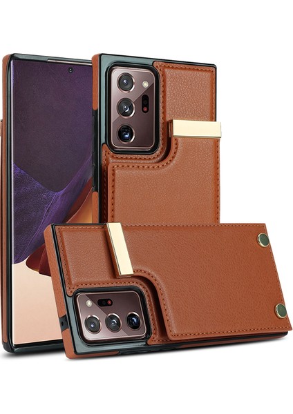 Samsung Galaxy NOTE20 Ultra Için Kart Yuvaları Telefon Kılıfı - Kahverengi (Yurt Dışından)