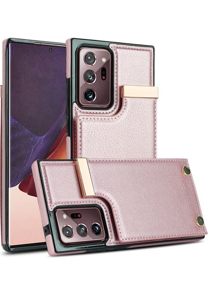 Samsung Galaxy NOTE20 Ultra Için Kart Yuvaları Telefon Kılıfı - Rose Gold (Yurt Dışından)