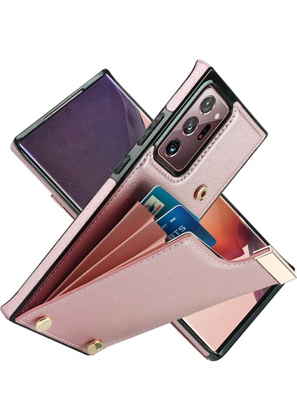 Samsung Galaxy NOTE20 Ultra Için Kart Yuvaları Telefon Kılıfı - Rose Gold (Yurt Dışından) fiyatları