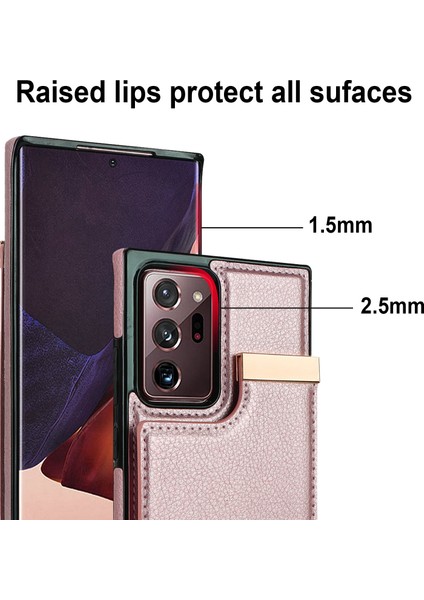 Samsung Galaxy NOTE20 Ultra Için Kart Yuvaları Telefon Kılıfı - Rose Gold (Yurt Dışından) fırsatları
