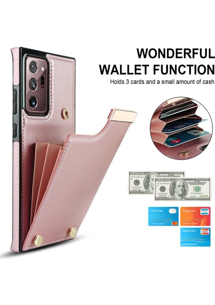 Samsung Galaxy NOTE20 Ultra Için Kart Yuvaları Telefon Kılıfı - Rose Gold (Yurt Dışından) indirimleri