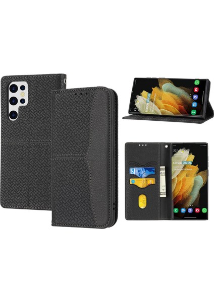 Samsung Galaxy S23 Ultra 5g Için Dokuma Dokun - Siyah (Yurt Dışından)