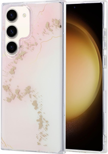 Samsung Galaxy S23+ 5g Için Mermer Telefon Kılıfı - Pembe / Beyaz (Yurt Dışından)