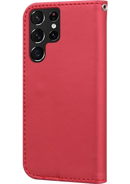 Ykd Store Samsung Galaxy S10+ Için Deri Telefon Kılıfı - Kırmızı (Yurt Dışından)