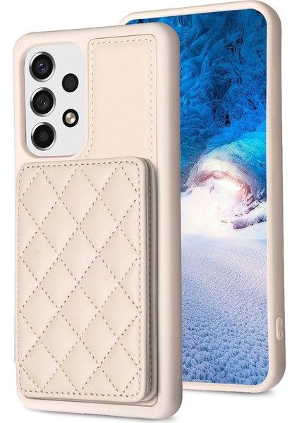 Samsung Galaxy A52 5g / 4g Için BF25 Kart Torbası Telefon Kılıfı - Bej (Yurt Dışından)