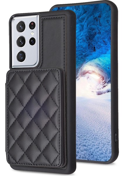 Samsung Galaxy S21 Ultra 5g Için BF25 Kart Torbası Telefon Kılıfı - Siyah (Yurt Dışından)