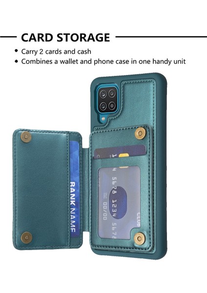 Samsug Galaxy A12 Için BF25 Kart Torbası Telefon Kılıfı - Yeşil (Yurt Dışından) fırsatları