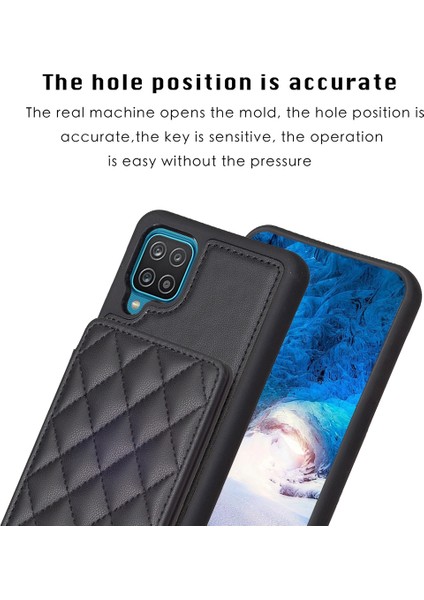 Samsug Galaxy A12 Için BF25 Kart Torbası Telefon Kılıfı - Siyah (Yurt Dışından) modelleri