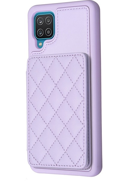 Samsug Galaxy A12 Için BF25 Kart Torbası Telefon Kılıfı - Mor (Yurt Dışından) fiyatları
