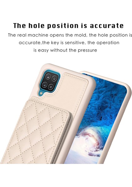 Samsug Galaxy A12 Için BF25 Kart Torbası Telefon Kılıfı - Bej (Yurt Dışından) modelleri