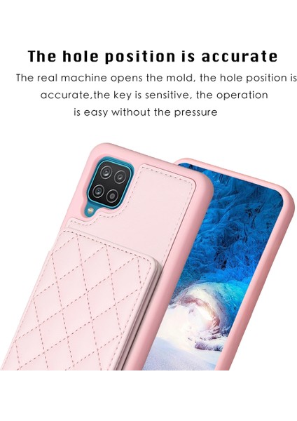 Samsug Galaxy A12 Için BF25 Kart Torbası Telefon Kılıfı - Pembe (Yurt Dışından) modelleri