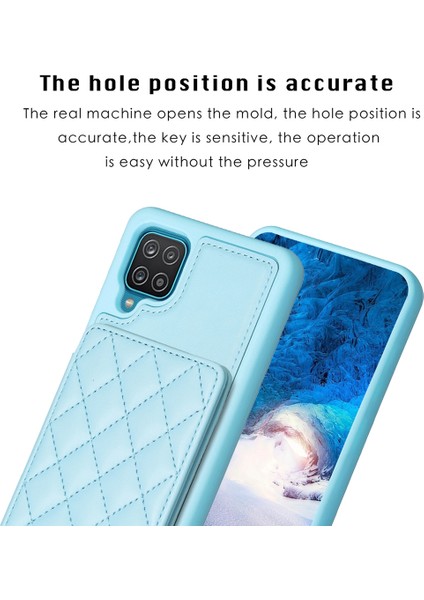 Samsug Galaxy A12 Için BF25 Kart Torbası Telefon Kılıfı - Mavi (Yurt Dışından) modelleri