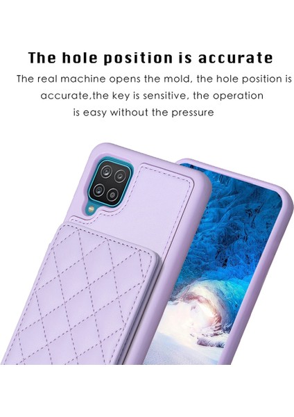 Samsug Galaxy A12 Için BF25 Kart Torbası Telefon Kılıfı - Mor (Yurt Dışından) modelleri