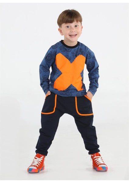 Casa Yaprak Desenli Baggy Pantolon + T-Shirt Takım