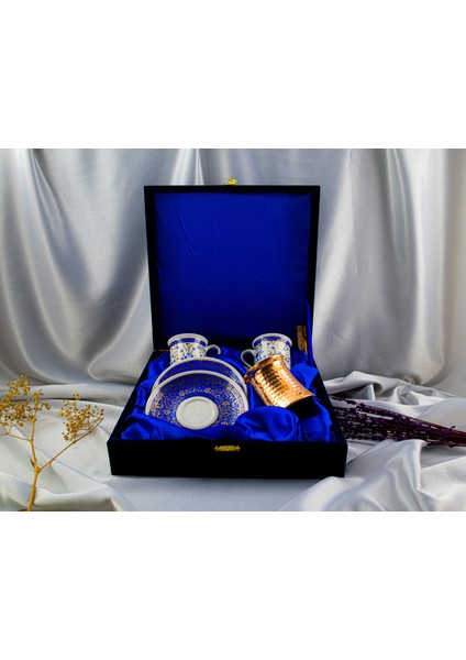 2'li Altın Yaldızlı Cezveli Fincan Takımı