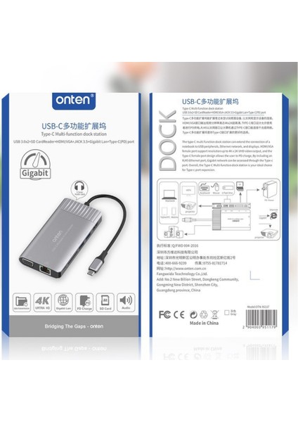 9 In 1 Type-C To VGA HDMI USB C Ethernet Aux Kart Okuyucu Macbook Uyumlu USB Hub Adaptör fırsatları