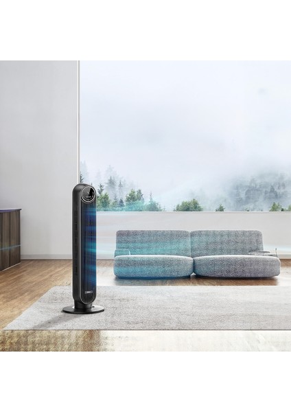 Nomad One Uzaktan Kumandalı Tower Fan, 7.3 M / S Hızında Sessiz Soğutma Fanı, 90 Hızda 4 ° Salınım, 4 Mod, 8 Saatlik Zamanlayıcı, Destek Fanı, Siyah.