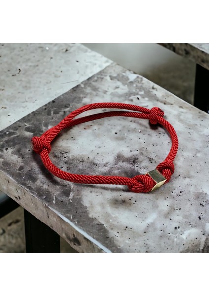 14 Ayar Altın Küp Model İpli Unisex Bileklik modelleri