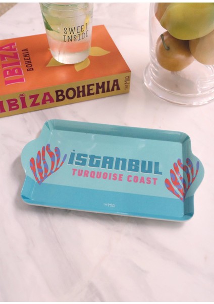 Istanbul Mini Tepsi Mavi 24X14 cm