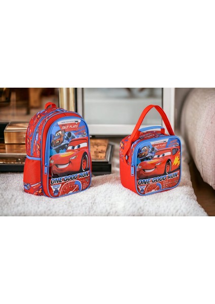 Disney Cars Lisanslı Ilkokul Çantası 2 Bölmeli Hawk One ve Beslenme Çantası