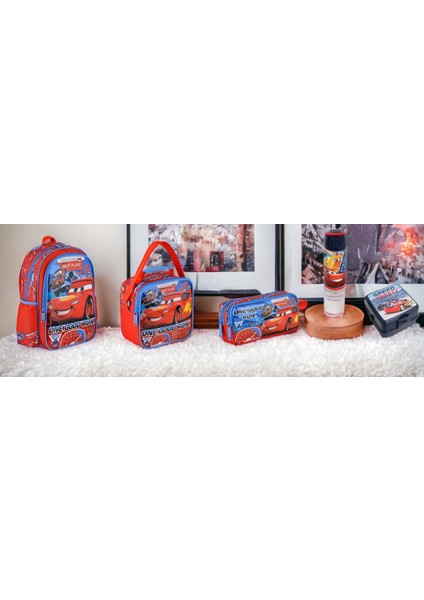 Disney Cars Lisanslı Ilkokul Çantası 2 Bölmeli Hawk One(5 Parça Okul Seti)