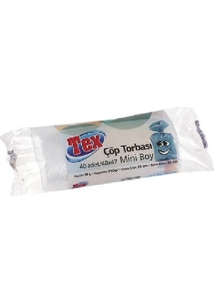 Mini Boy Çöp Torbası 40 x 47 cm 40'lı Rulo 3 Paket